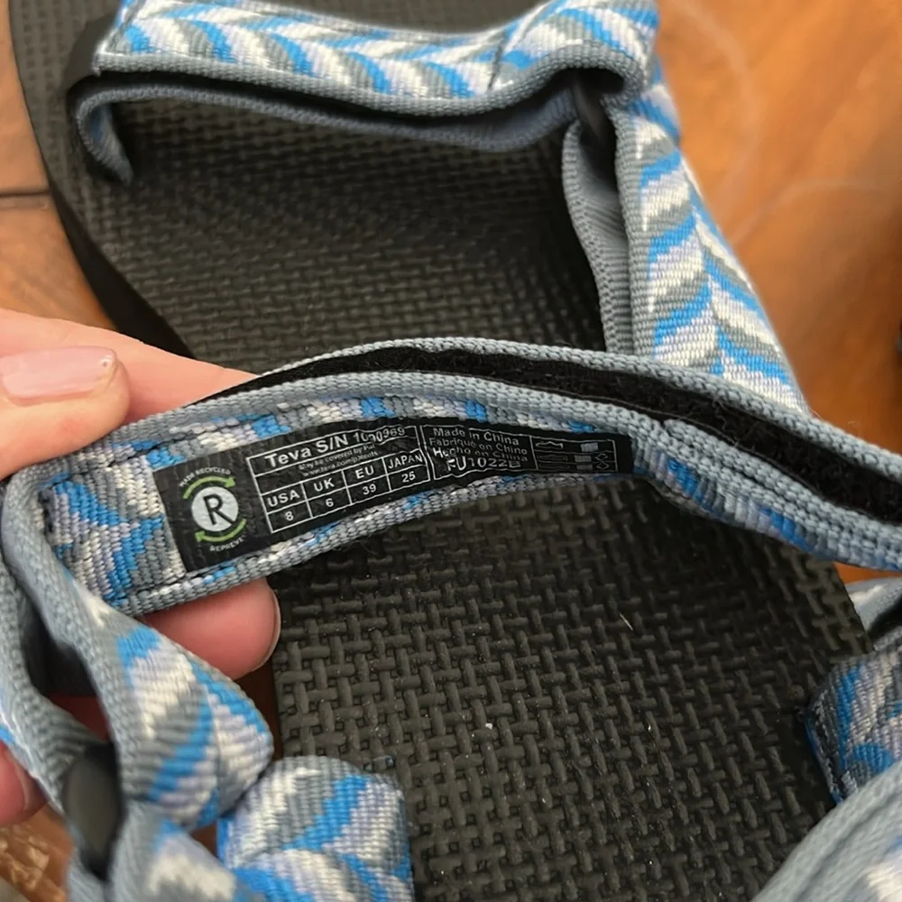 Teva Blue Patterned Strap Sandals